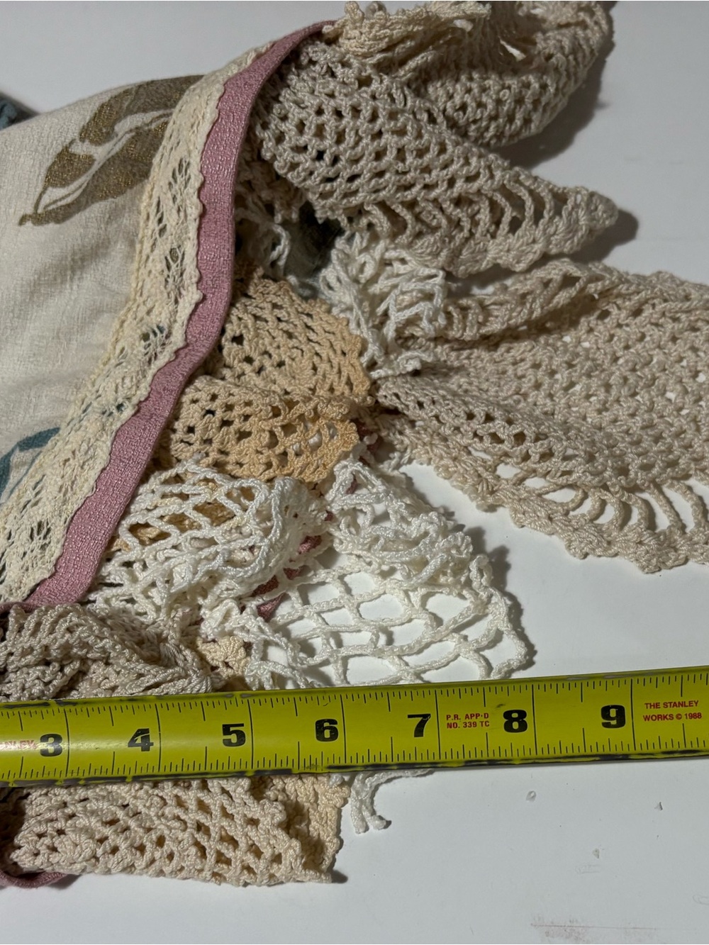Floral Crochet Trim Drawstring Shorts - Cream Pink Blue - Picture 10 of 16
